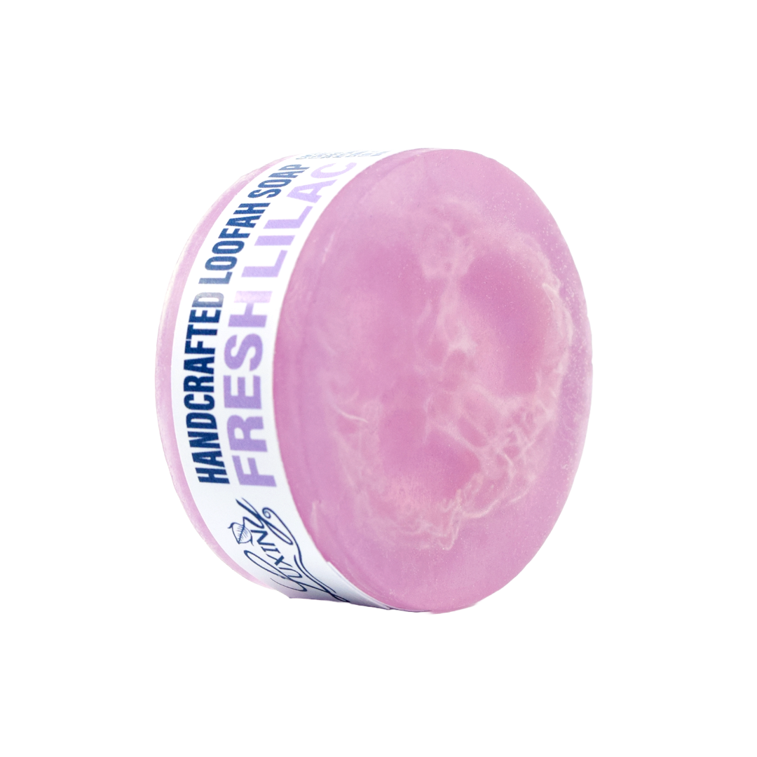 Glycerin Soap - Fresh Lilac Loofah Soap - Handmade - Lilac