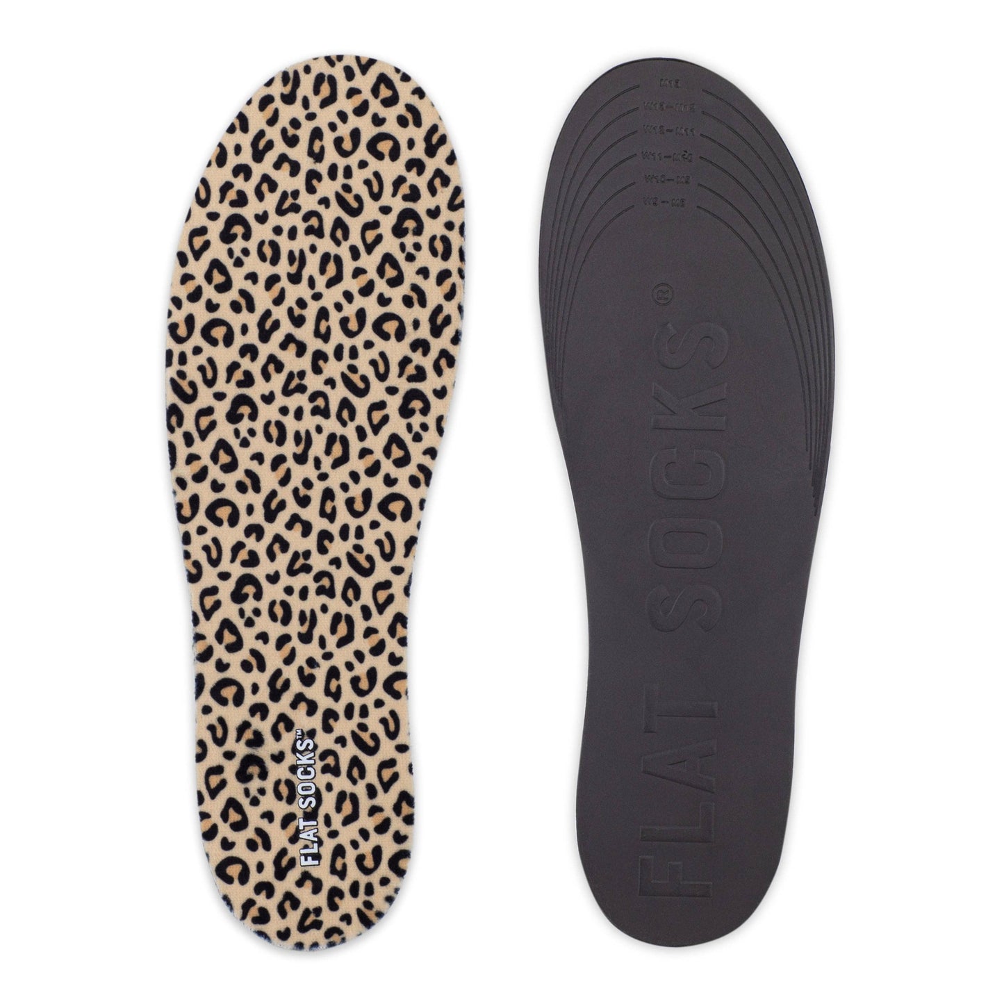 Leopard Print FLAT SOCKS: Small (up to Women's 11, Men's 10)