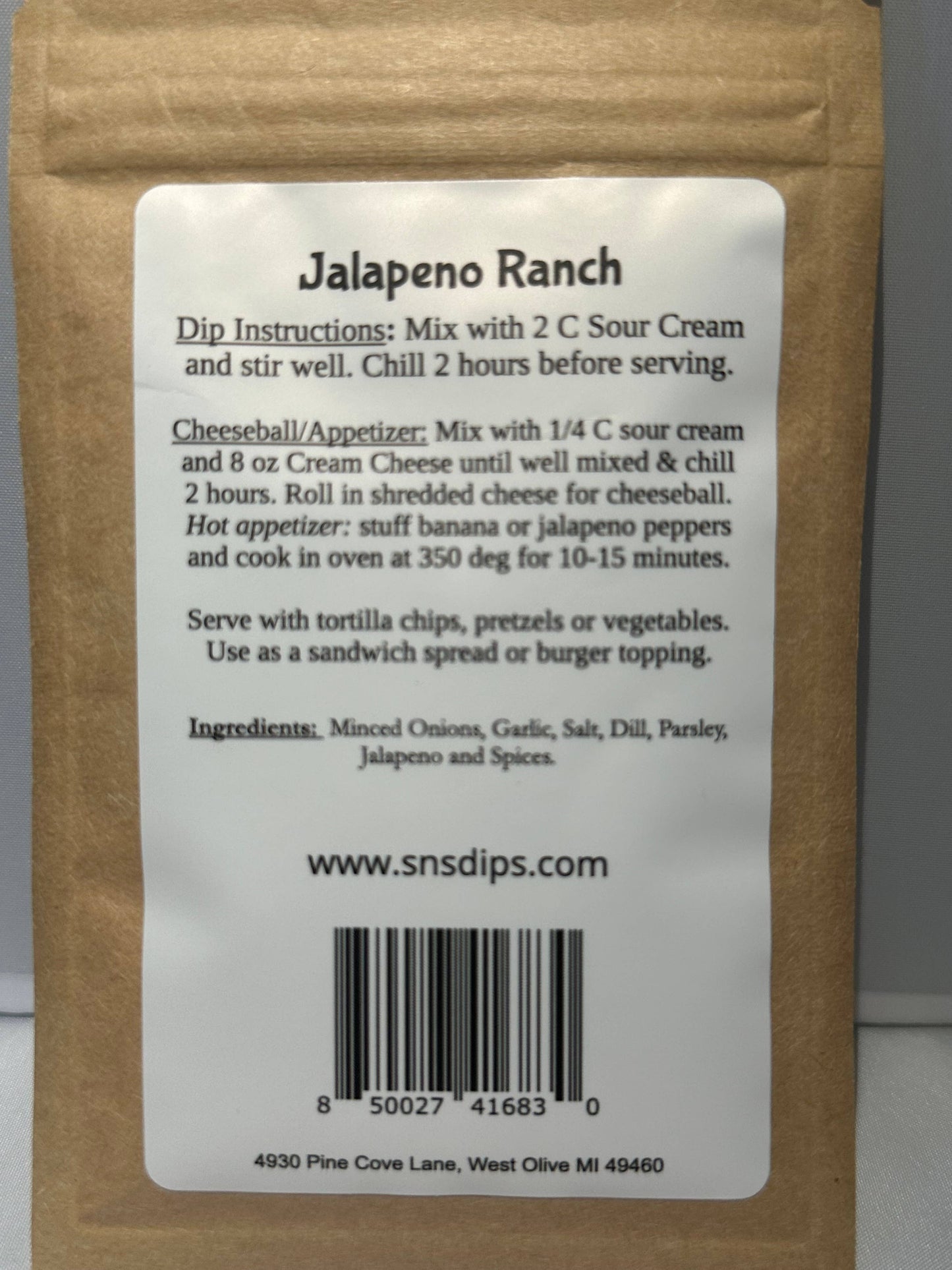 Jalapeno Ranch Dip Mix