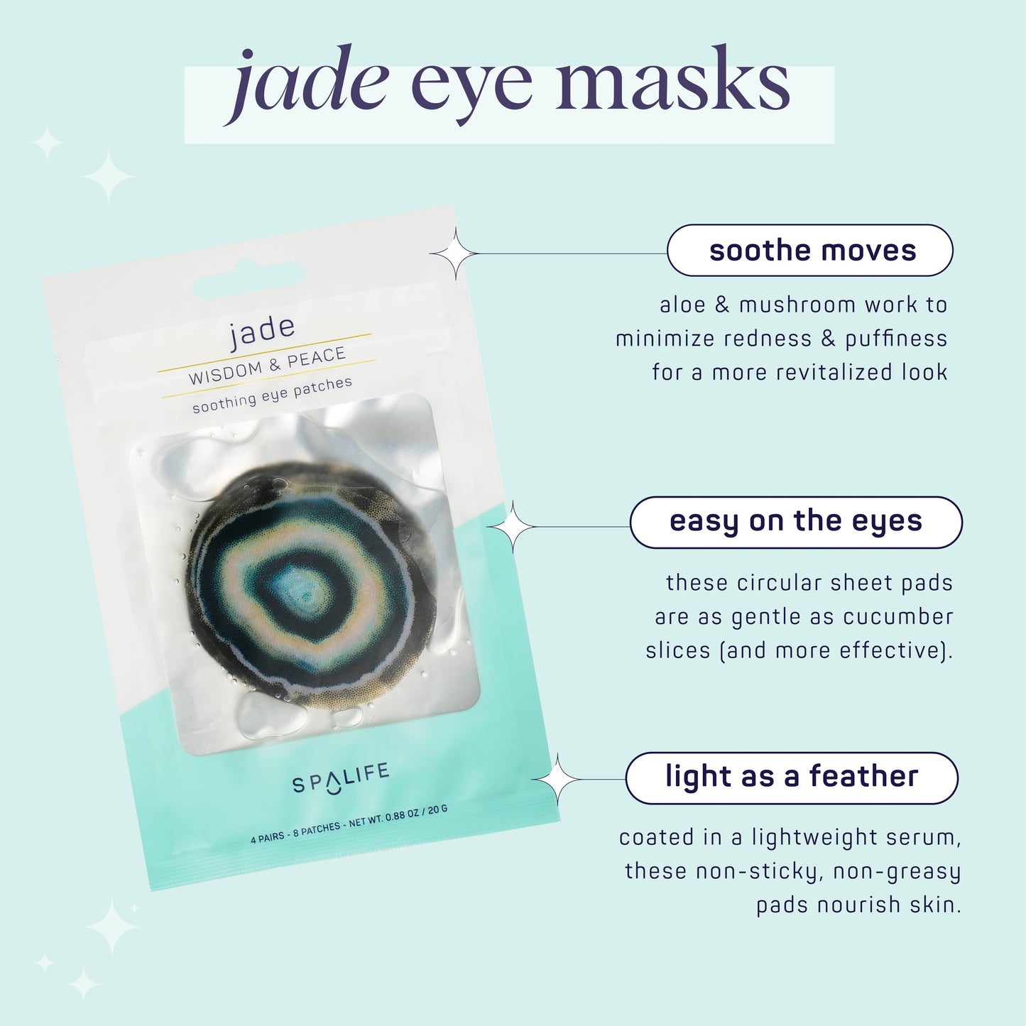 Soothing Eye Patches - 4 Pairs - Jade Inspired