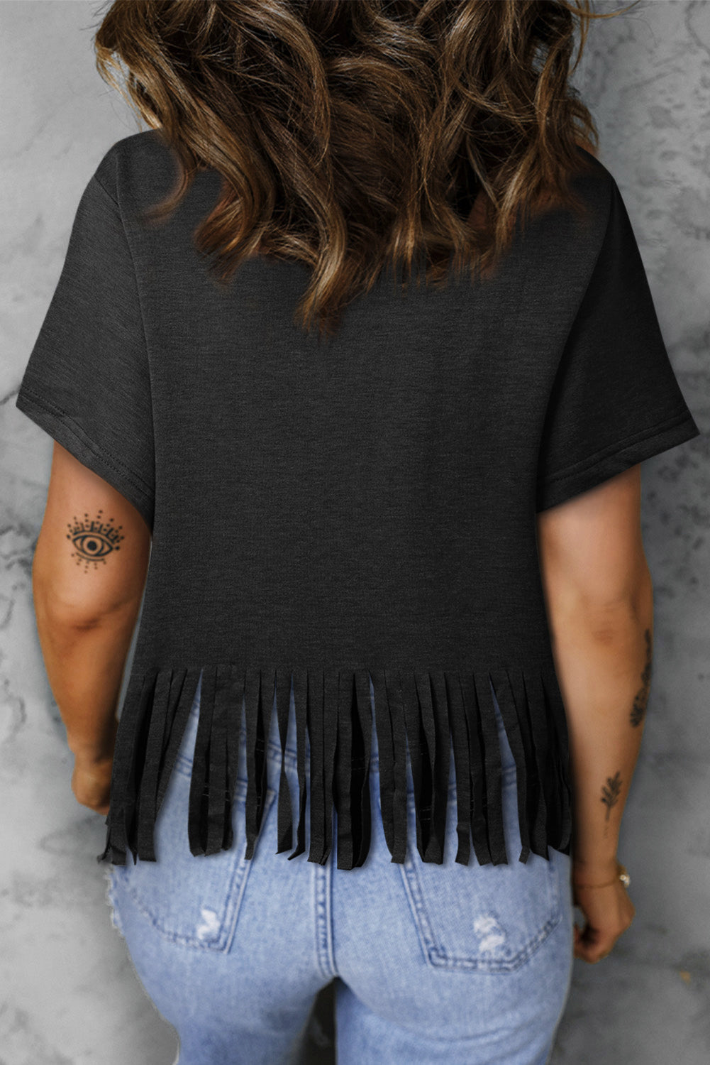 NASHVILLE TENNESSEE USA MUSIC CITY Graphic Fringe Hem Tee