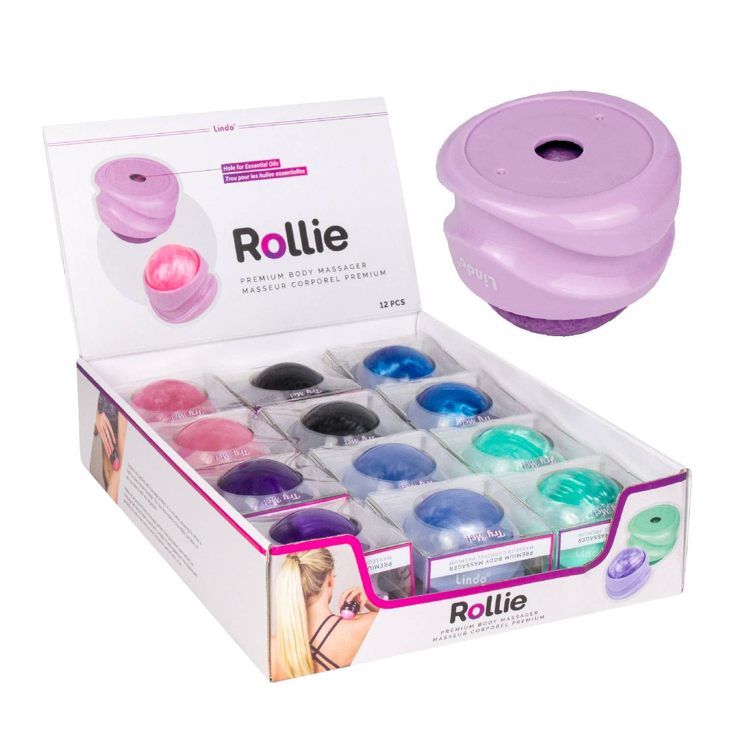 Lindo Rollie Massager with 360 degree rotating ball