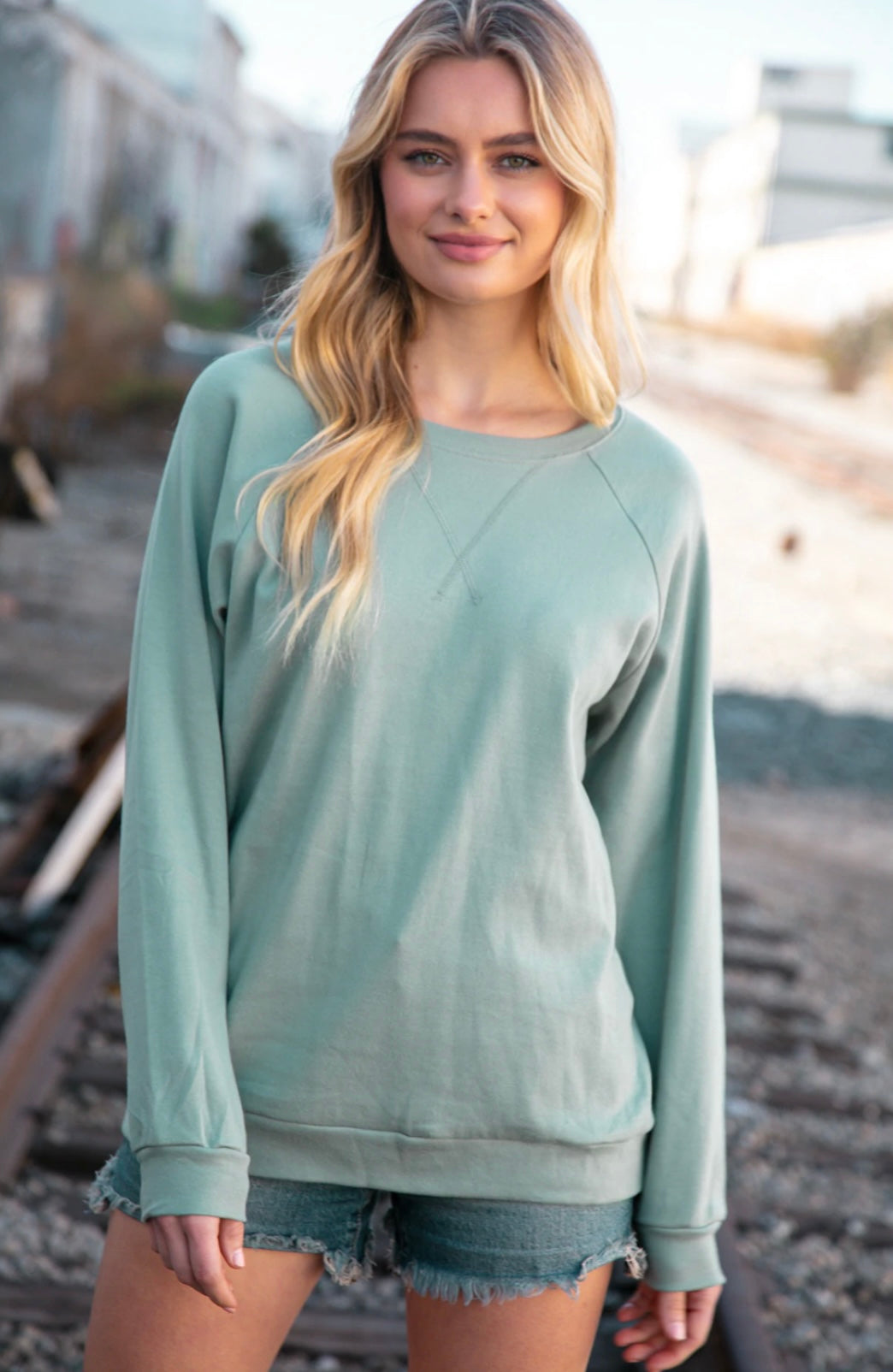 Mint Raglan Pullover