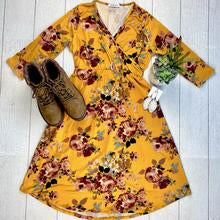 Taylor Dress - Mustard Floral