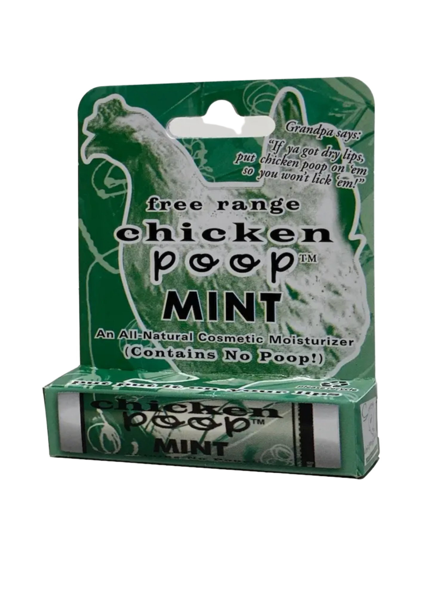 Mint Chicken Poop Chap Stick