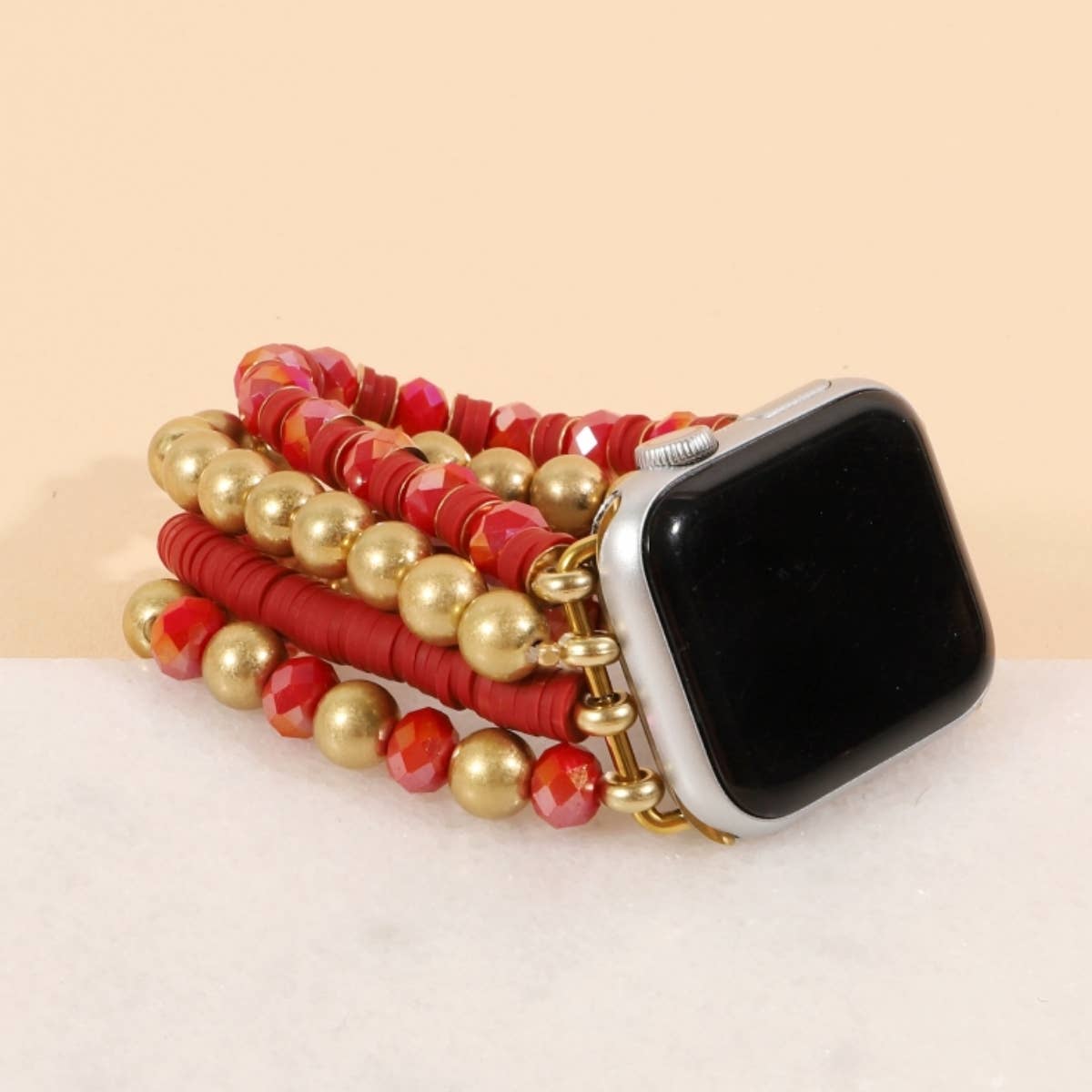 Small Rubber Beads Stone Multi Layered iWatch Band