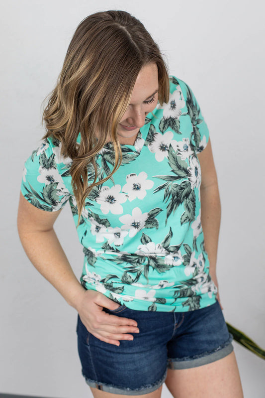 Olivia Tee- Mint Floral