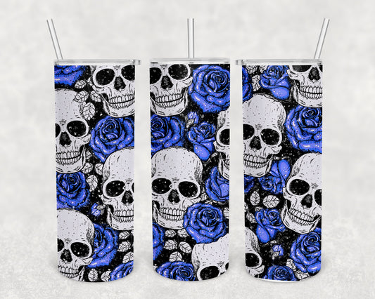 Skinny Tumbler Skulls & Roses