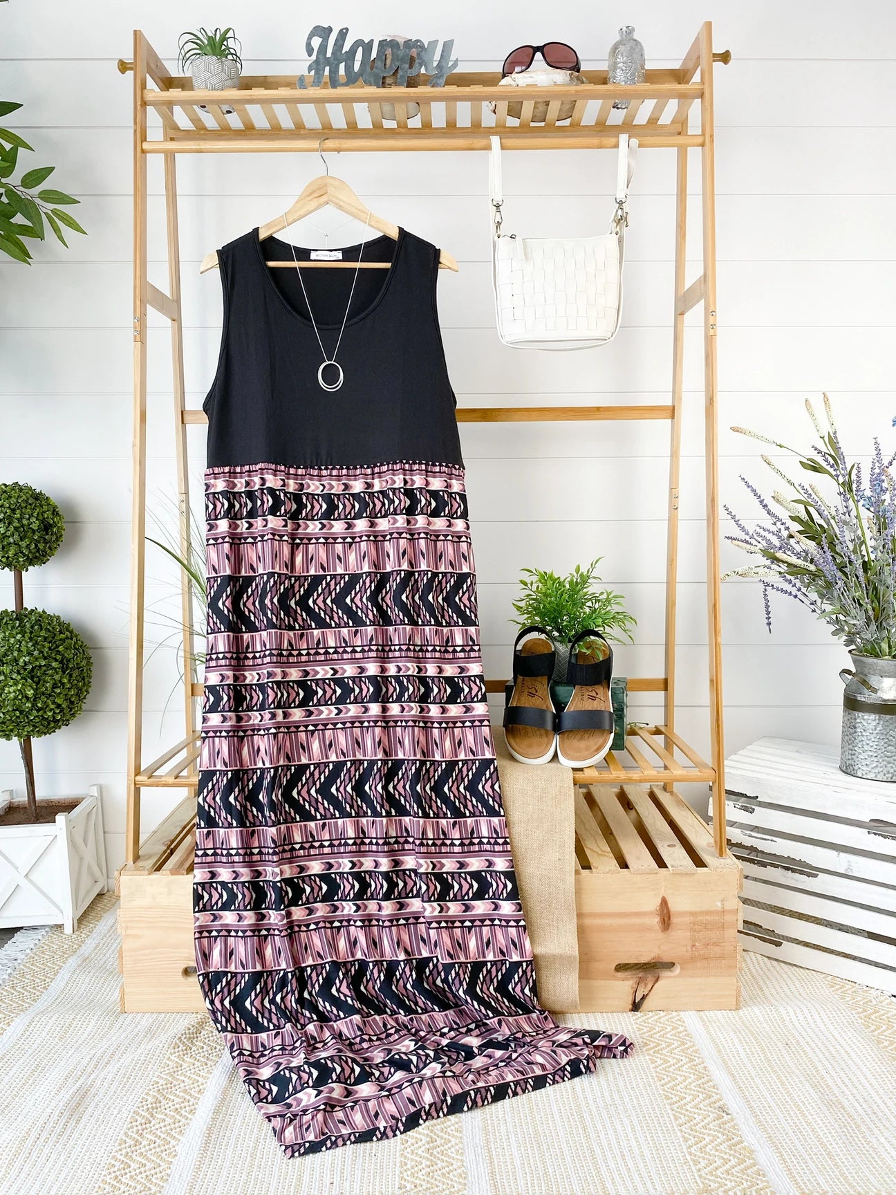 Pink Aztec Maxi Dress