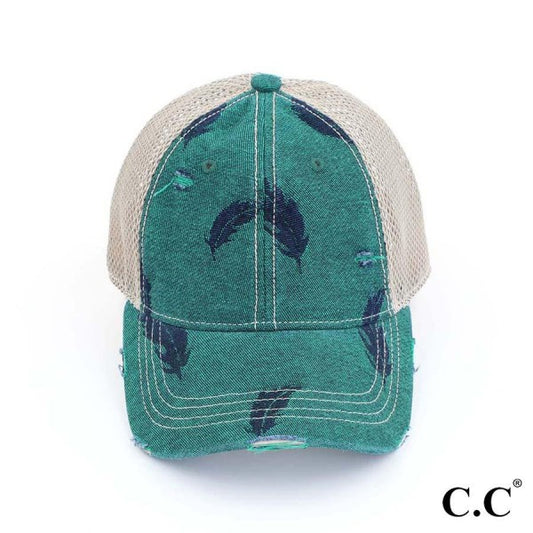 Leaf Denim Baseball Hat