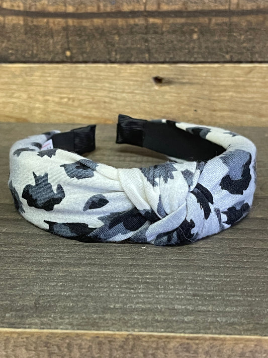 Grey Leopard Head Band